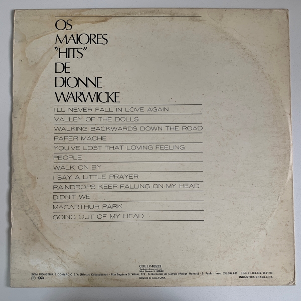 DIONNE WARWICK - OS MAIORES HITS DE DIONNE WARWICK - Imagem 2