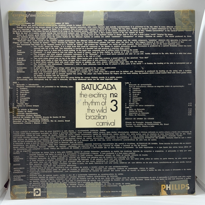 ESCOLA DE SAMBA DA CIDADE - BATUCADA Nº 3 (The Exciting Rhythm Of The Wild Brazilian Carnival" - Imagem 2