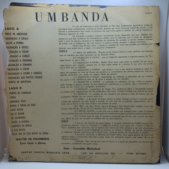 WALTER DE FIGUEIREDO - UMBANDA (ABERTURA E ENCERRAMENTO DE TRABALHOS) - Imagem 2